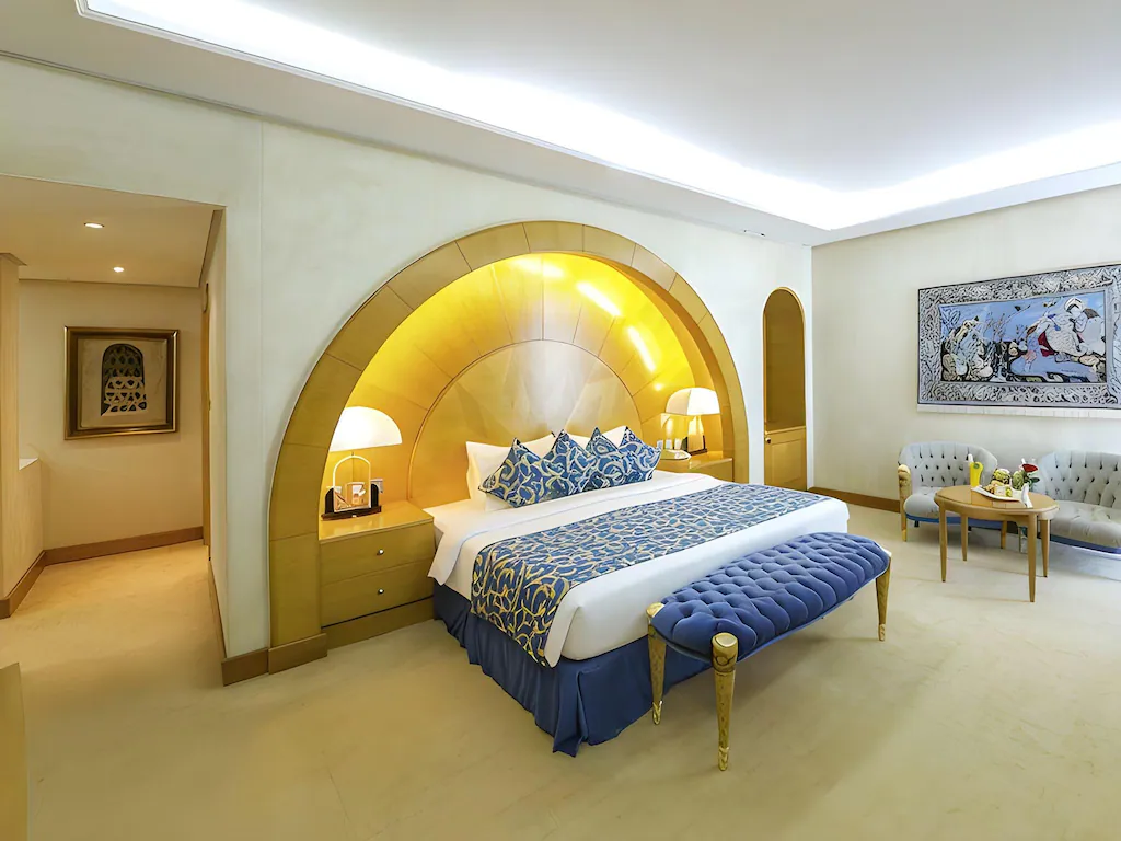 Royal Suite interior with mountain views